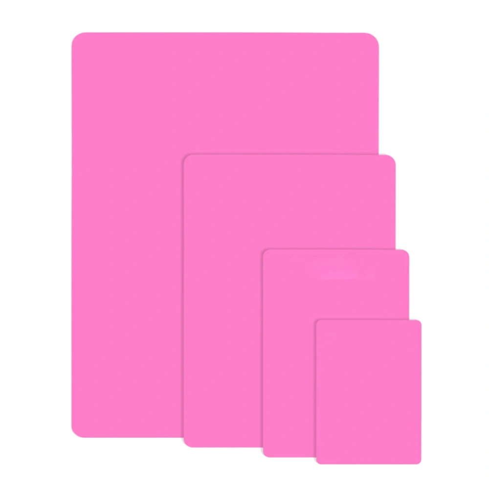 4PCS Resin Mold Silicone Mat Keep Desk Clean Sheet Clay Mat for DIY Handwork Pendant Making Jewelry Casting - Size XL/L/M/S (Pink)