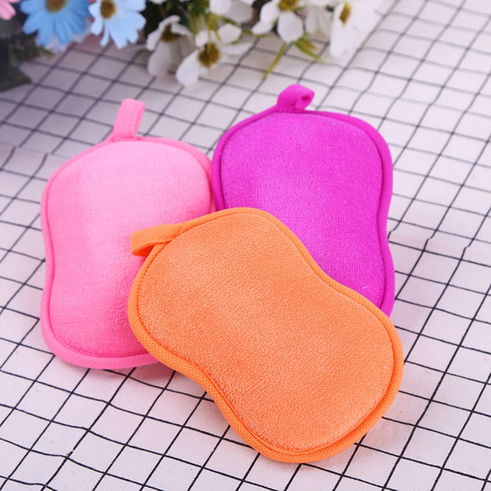 3pcs Peanut Shape Shower Brushes Kids Bath Ball Shower Sponge Body Scrubbers