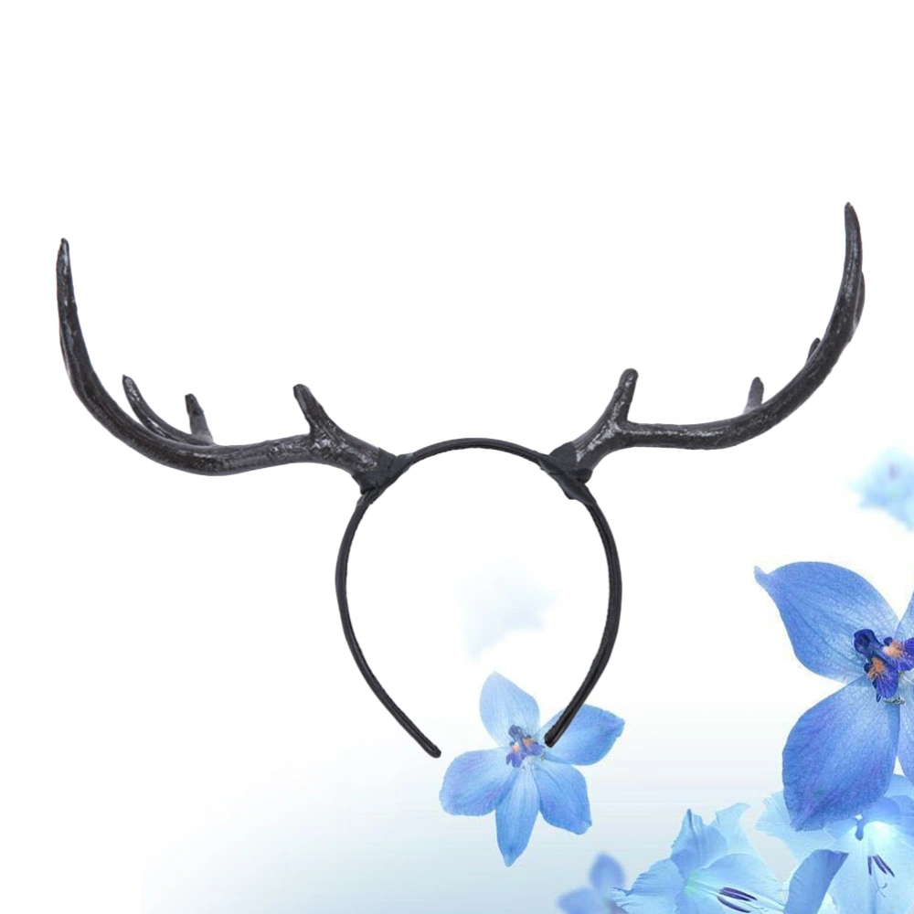 Antlers Headband Hair Costume Accessory for Halloween Christmas Festivals Masquerade Cosplay Stage Performance (Black)