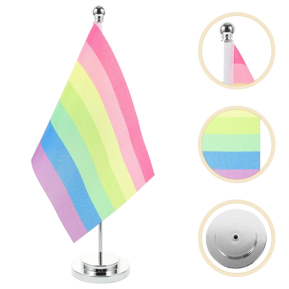 1 Set of Table Pride Flags Party Decoration LGBT Flags Gay's Desk Flags Rainbow Flags