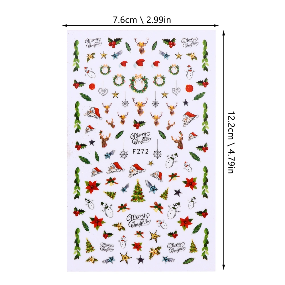 Xmas Theme Nail Sticker Women Girls Kids DIY Nail Art Decoration Sticker