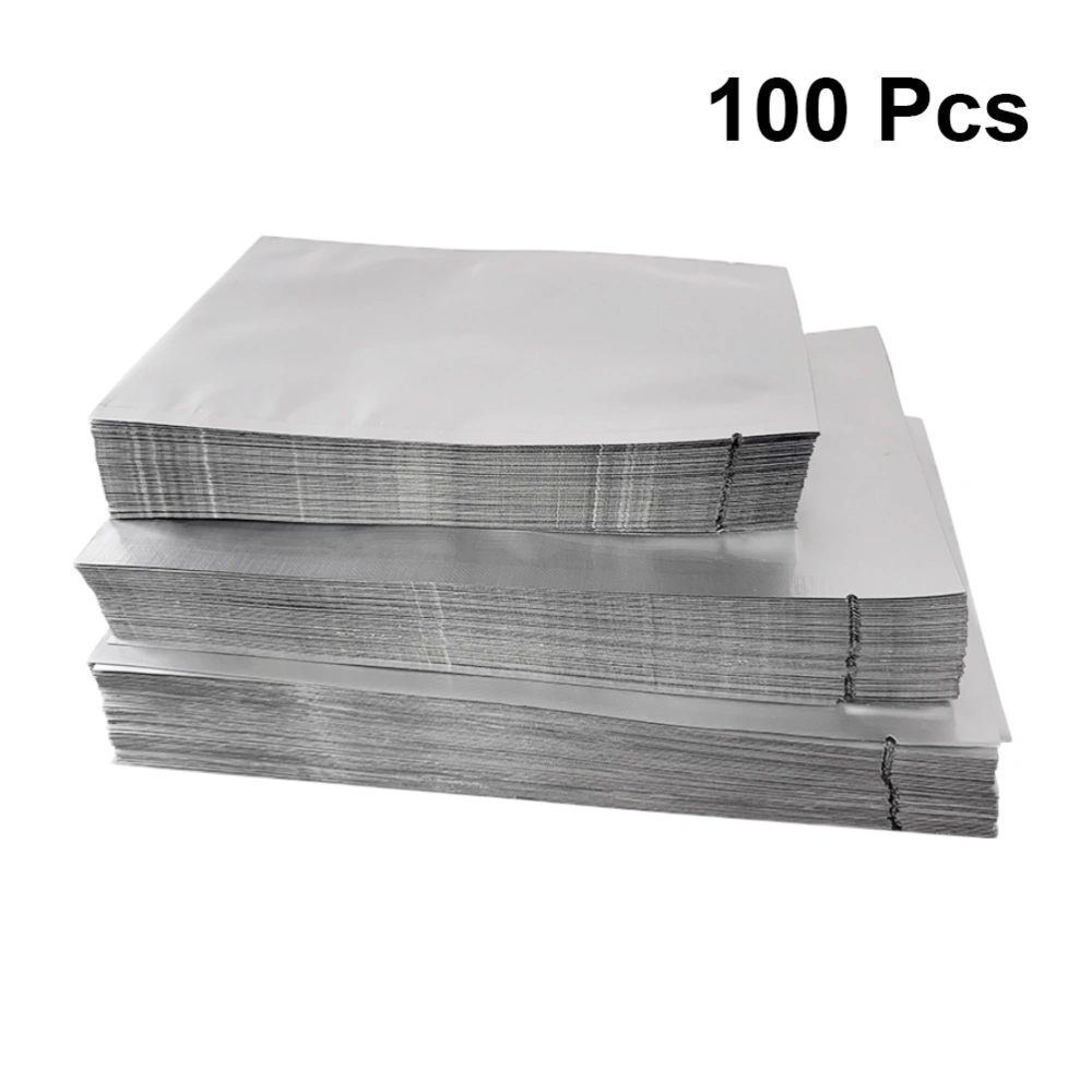 100pcs Silver Mylar Flat Bags Aluminum Foil Packaging Bag Bulk Food Storage Pouch 8x12