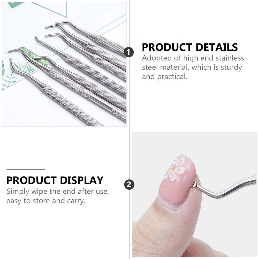 1 Set Cuticle Pusher Nail Polish Remover Stainless Steel Manicure Tool Nail Care