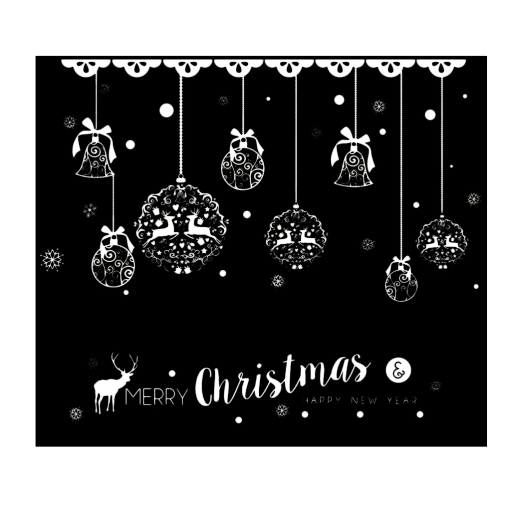 Christmas Themed Sticker Cartoon Wall Decals Wall Decor Removable Stickers for Shopwindow Showcase Glass Living Room Bedroom Door