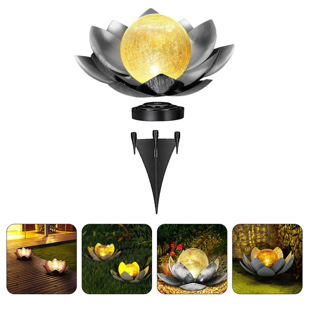 Lotus Shape LED Light Outdoor Solar Garden Light Lawn Ground Stake Light