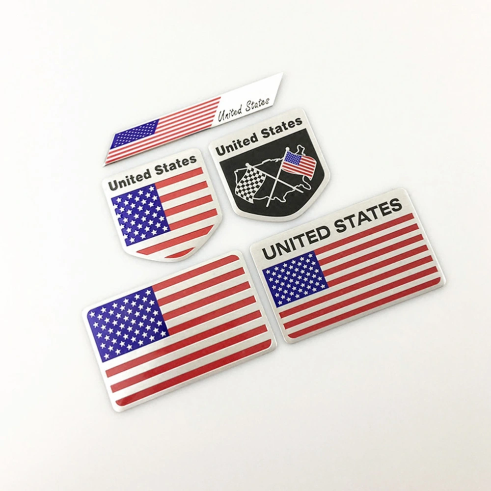 Metal American Flag United States Car Sticker Emblem Badge Car Styling Sticker (Square Shape)