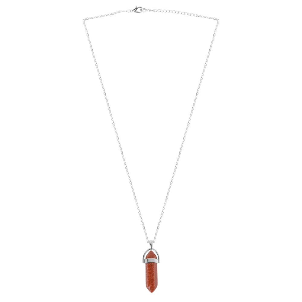 Natural Stone Pendant Creative Crystal Agate Hanging Delicate Pendant Fashion Charms Accessory With Chain for Jewelry Necklace DIY (Dark Red Stone, White K Chain and Black Leather Rope One for Each）