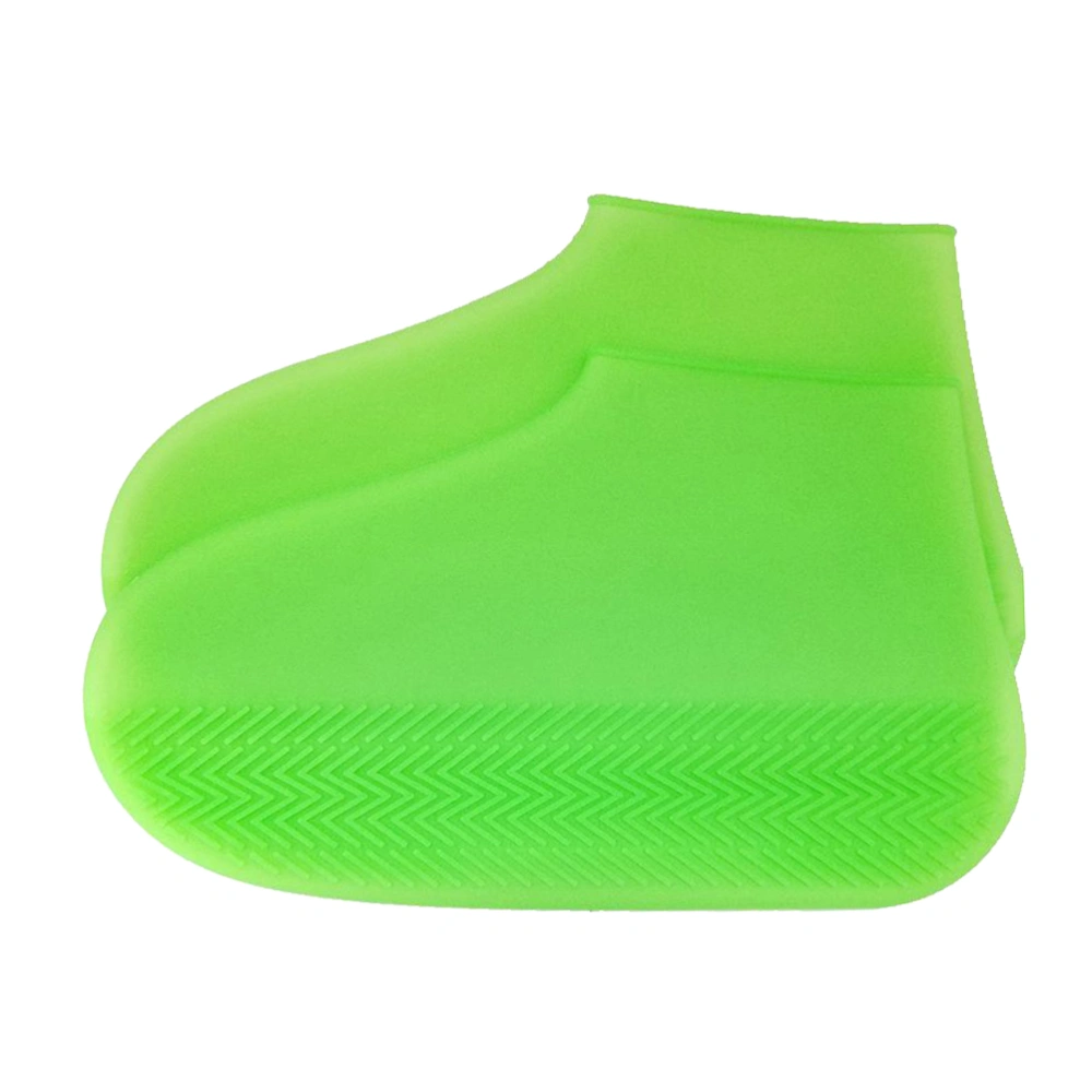 Green Wear Resistant Silicone Shoes Covers Thicken Boots Protectors Waterproof Anti-skid Overshoes for Outdoor - Size L