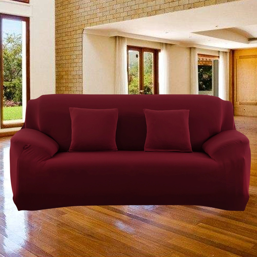 Two-seat High Elasticity Anti-mite Chair Covers Sofa Cover Slipcover Couch (Wine Red)