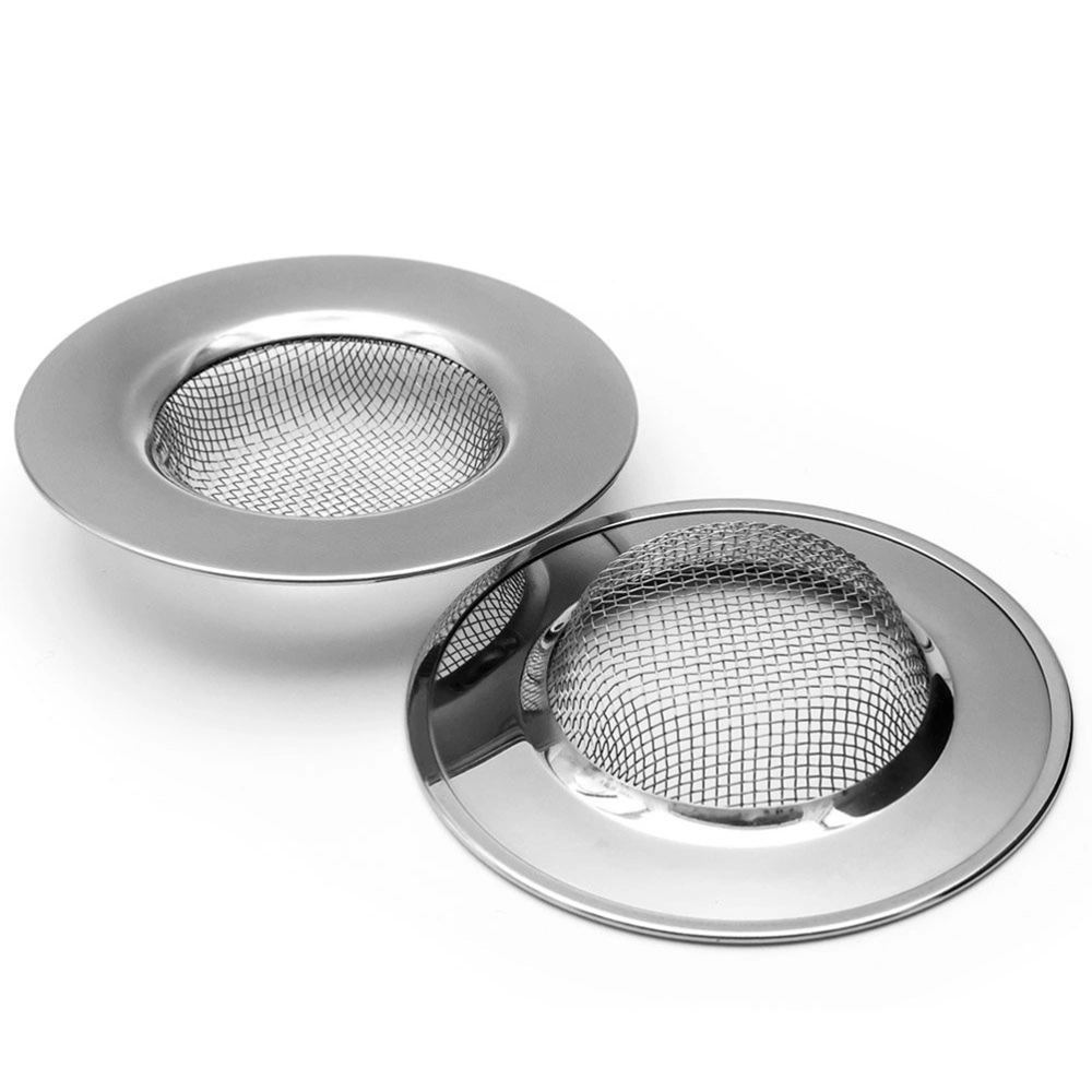 2pcs Stainless Steel Sink Strainer Anti-blocking Floor Drain Filter Garbage Hair Catcher for Kitchen Bathroom (Style B and Style C)