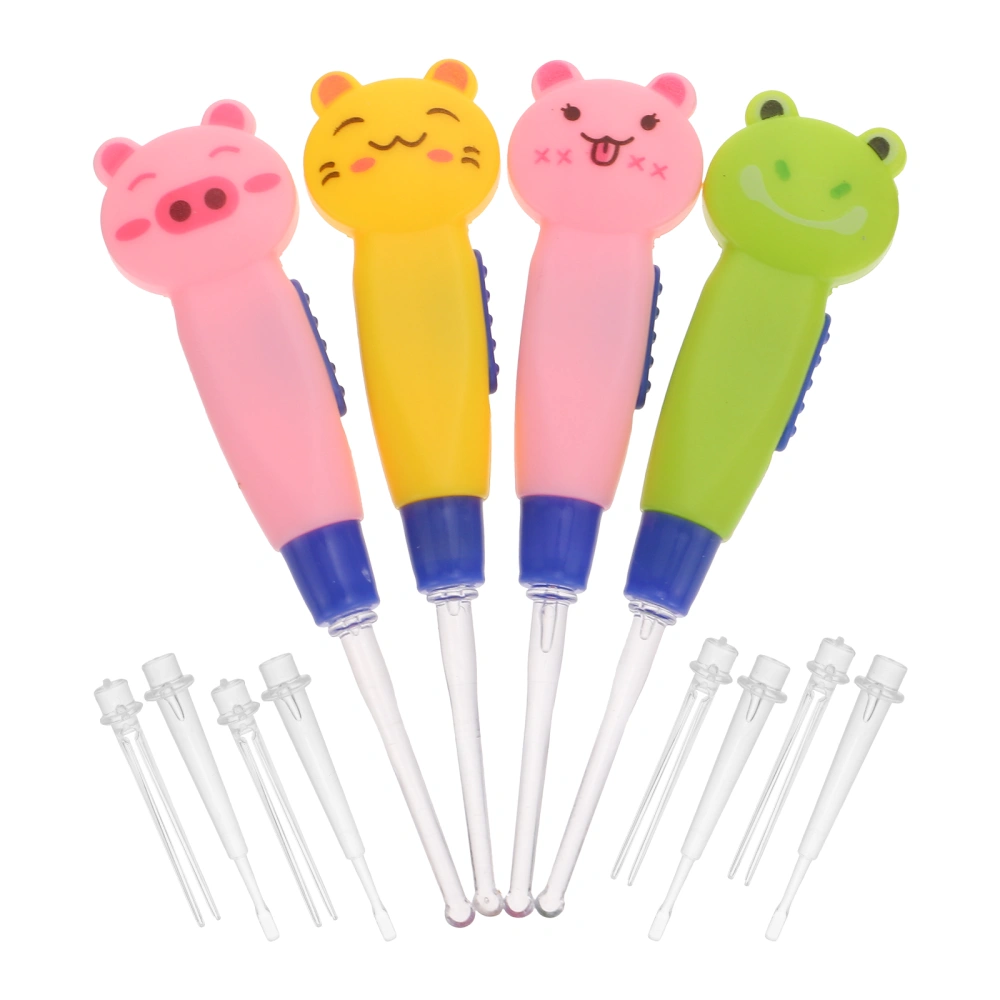 4pcs Baby Earpick Cartoon Luminous Ear Spoon Ear Wax Remover Ear Cleaning Tool