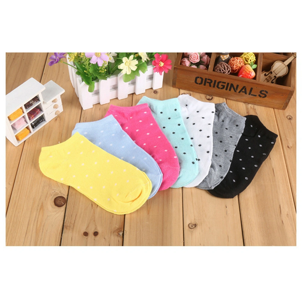 5 Pairs of Women Ankle Socks Low Cut Sock Short No Show Socks Random Color (Dots Pattern)