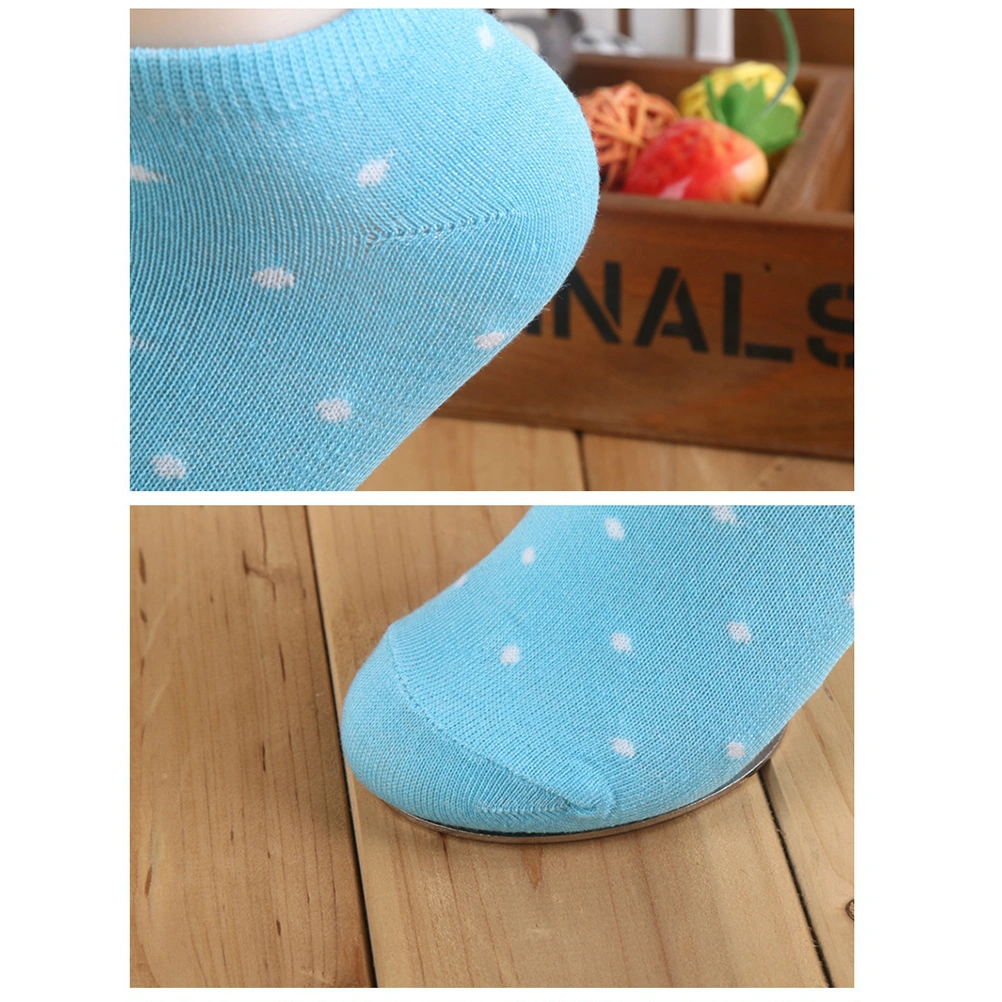 5 Pairs of Women Ankle Socks Low Cut Sock Short No Show Socks Random Color (Dots Pattern)