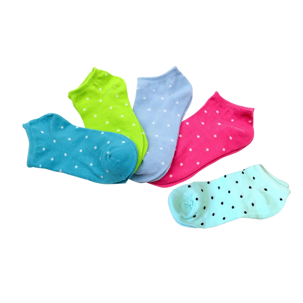 5 Pairs of Women Ankle Socks Low Cut Sock Short No Show Socks Random Color (Dots Pattern)