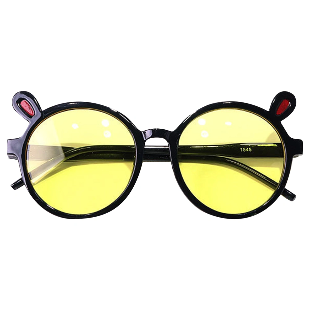 1Pc Kids Sunglasses UV Glasses Baby Shades Kids Summer Eyewear Practical Glasses (Black Yellow)