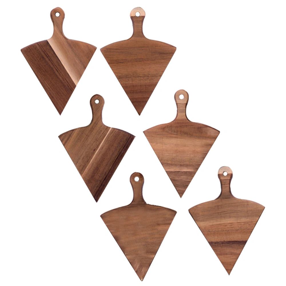 6pcs European Creative Pizza Plates Irregularly Divided Western Food Plates (Wood Color)