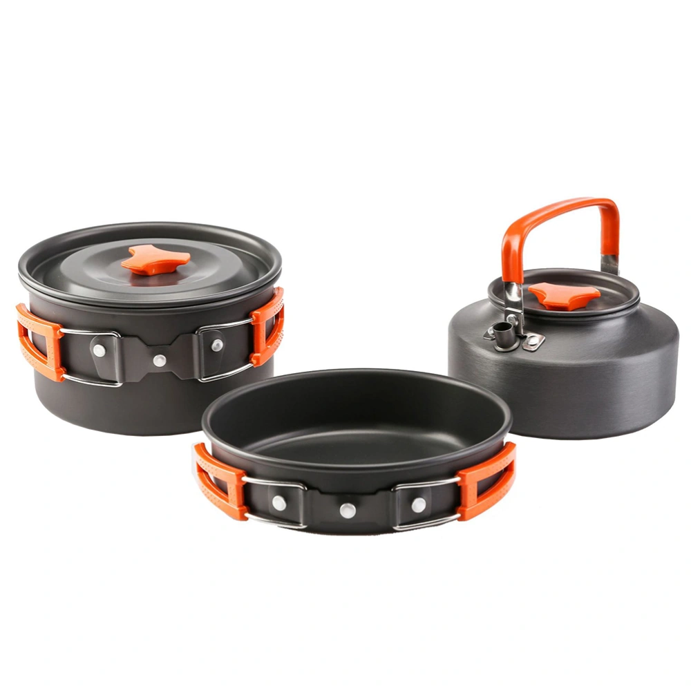 1 Set Portable Outdoor Camping Cooking Pot Aluminium Alloy Cooker Kettle