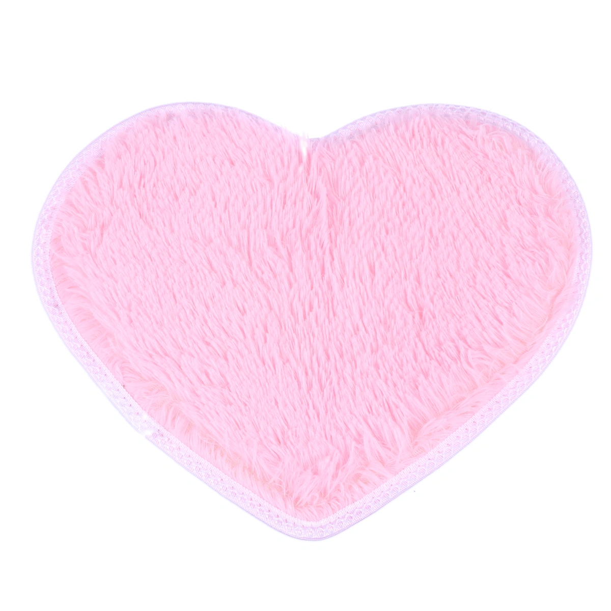 Sweet Heart Shape Fluffy Floor Mat Non-slip Area Rugs Carpet for Bedroom Dinning Room 30 x 40cm (Pink)
