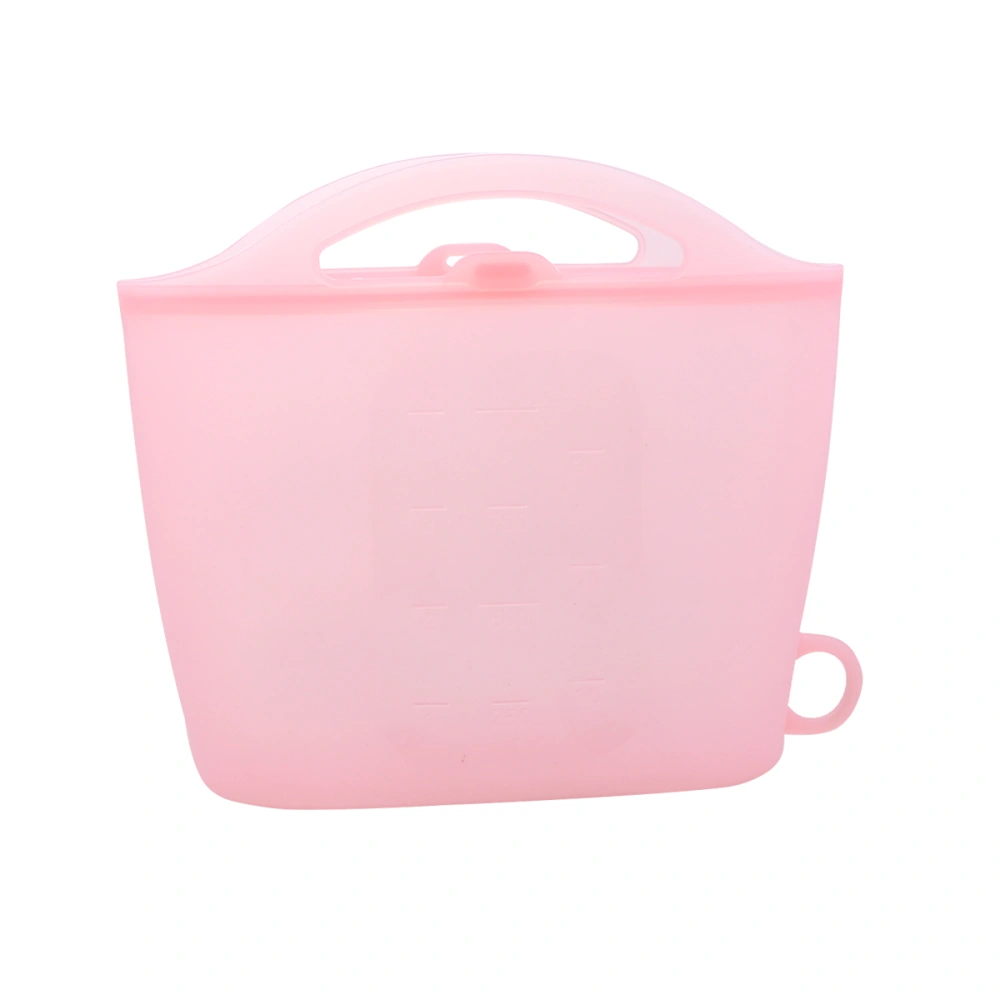 1000ml Food Storage Bags Silicone Sealing Fruit Fresh-keeping Bags Vegetables Storage Pouch for Home Kitchen (Pink)