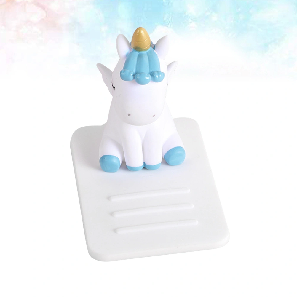 Creative Unicorn Phone Holder Novelty Desktop Cell Phone Stand Bracket (White)