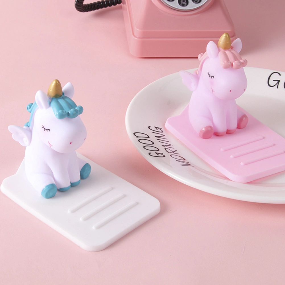Creative Unicorn Phone Holder Novelty Desktop Cell Phone Stand Bracket (White)