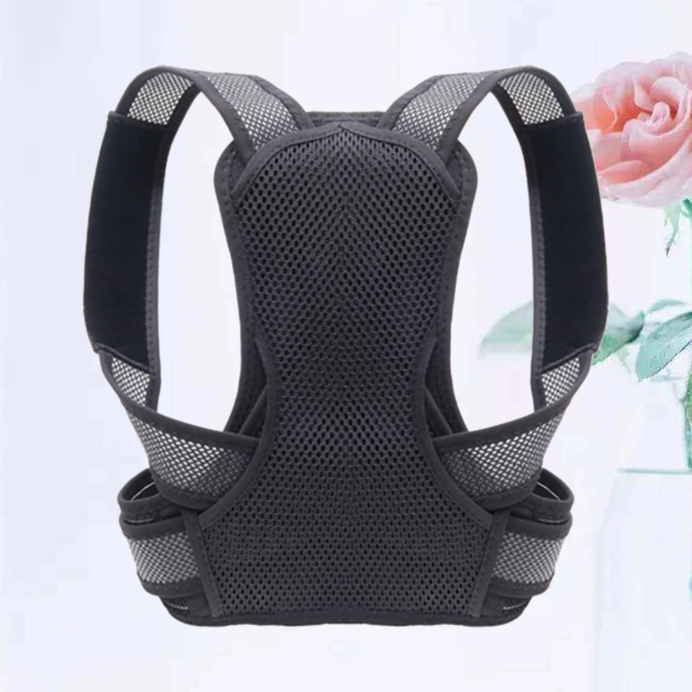 Breathable Back Brace Invisible Hunchback Correction Belt Posture Trainer Adjustable Waist Strap Fixed Supportor for Student Man Woman (Black, Size XL)