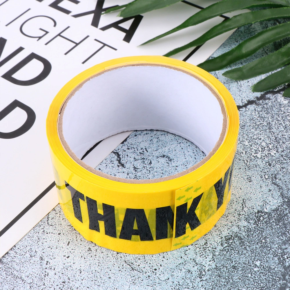 1 Roll THANK YOU Safety Tape Safe Self Adhesive Sticker Warning Tape Masking Tape for Walls Floors Pipes (Yellow)