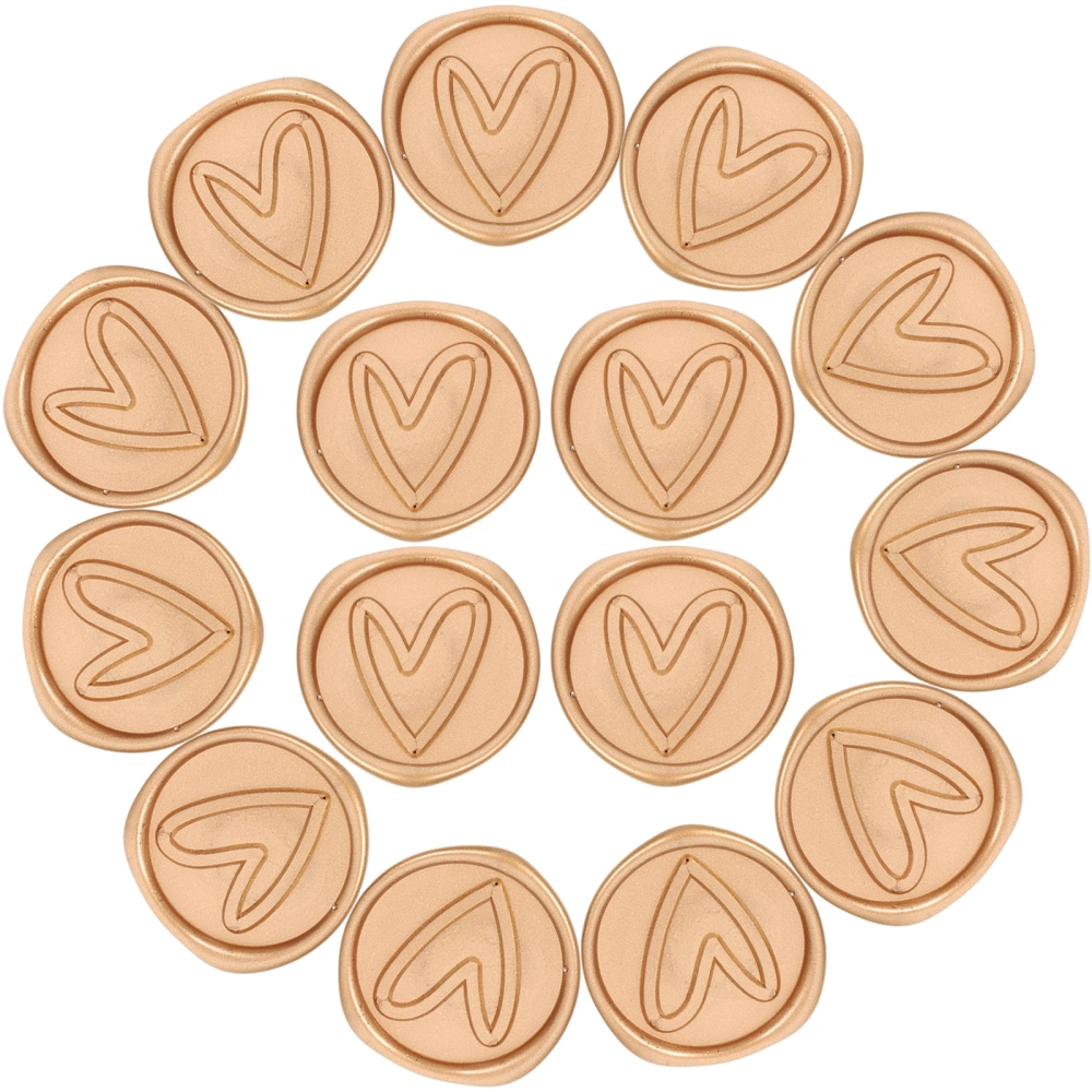 50pcs Heart Pattern Sealing Wax Labels Stamp Envelope Sealing Wax Seal Stickers Decorations