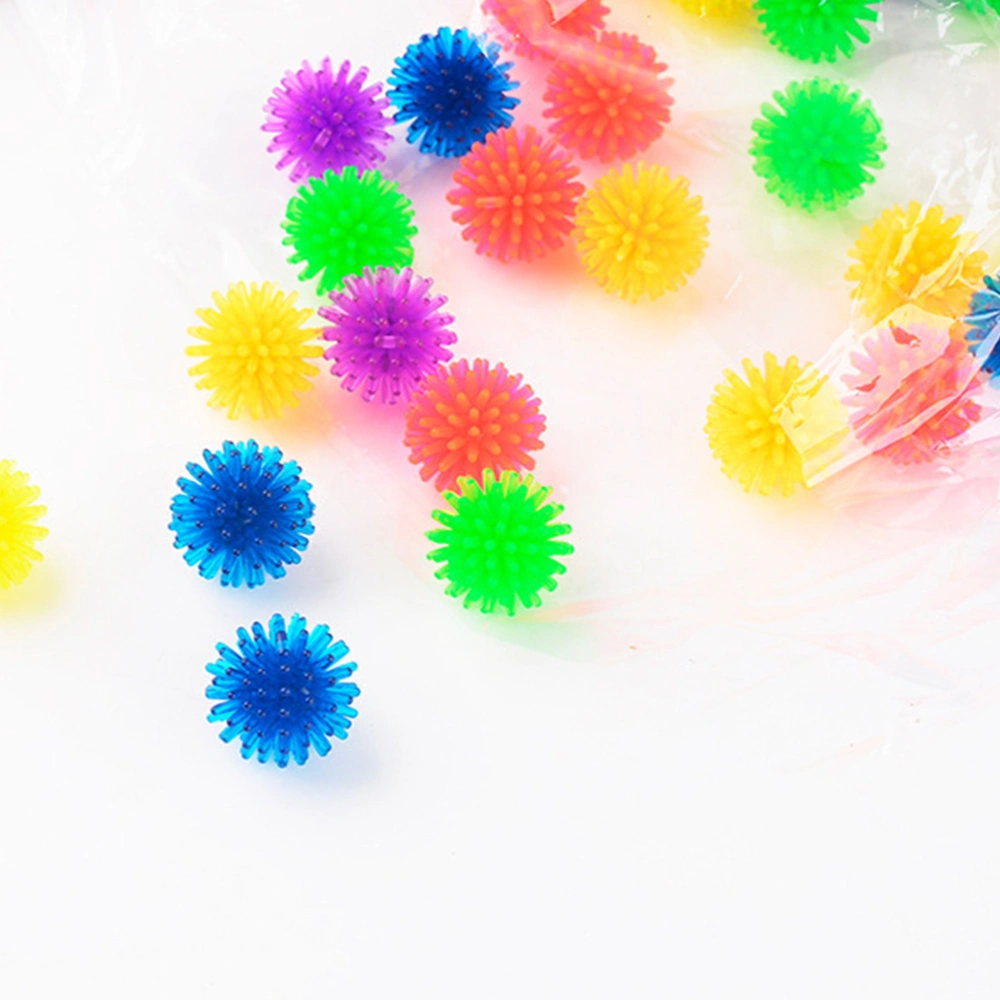 10pcs Pet Cat Toy Supple Small Thorn Balls Toy Balls Playthings (Random Color)