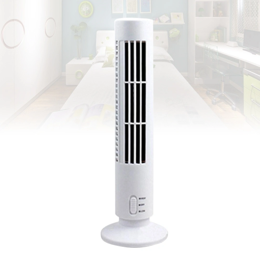 Tower Fan Mini Portable USB Cooling Air Conditioning Purifier Tower Fan (White)