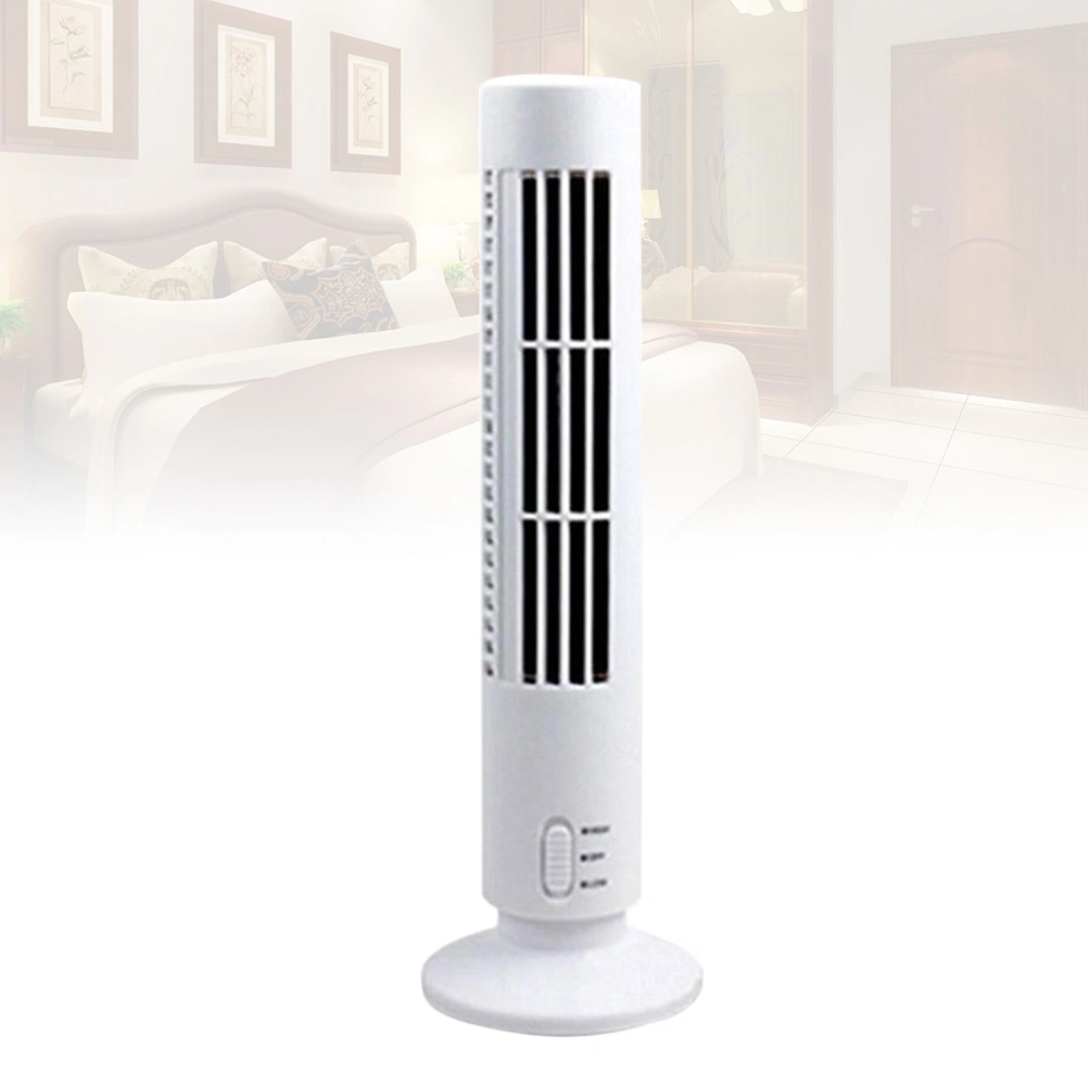 Tower Fan Mini Portable USB Cooling Air Conditioning Purifier Tower Fan (White)