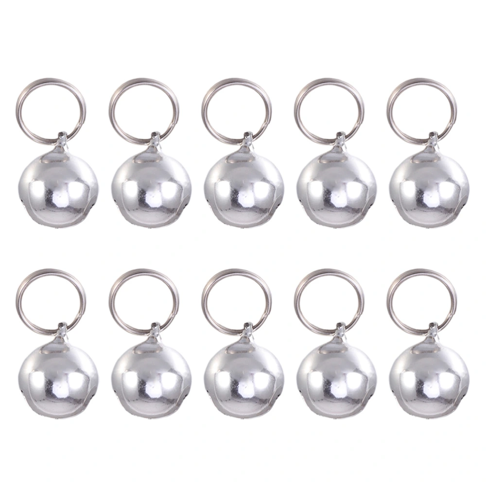 10pcs Pet Small Bells Dog Collar Charm Jingle Bells Pet Pendant Accessories for Cat Puppy Kitten (Silver, 18mm)