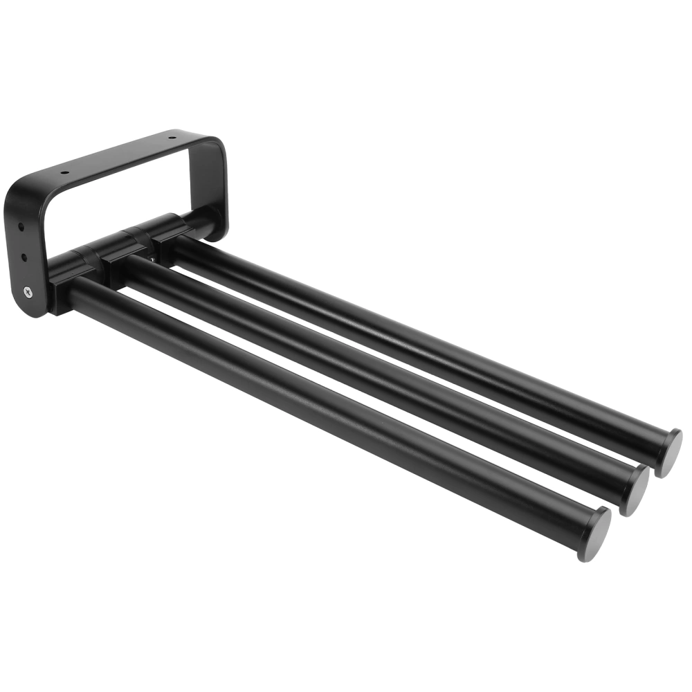 1Pc Multifunctional Tin Foil Paper Holder Roll Paper Rack Towel Rack(Black)