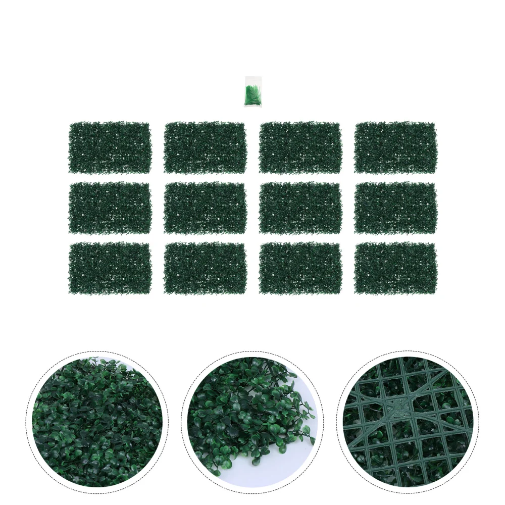 1 Set Artificial Lawns Artificial Green Plants Wall Hedge Decorations Wall Lawns