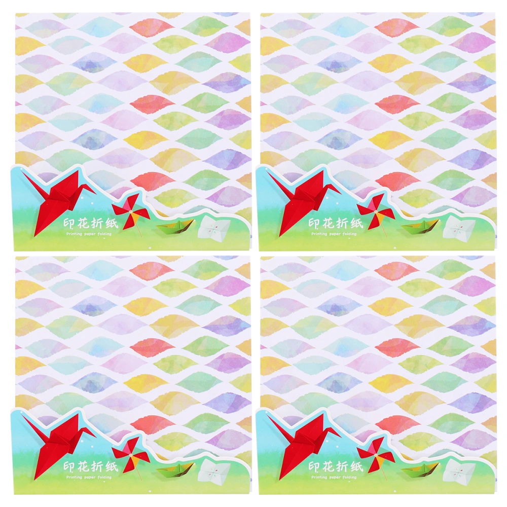 4 Packs Watercolor Pattern Origami Paper Creative Square Paper Pattern Paper Origami Set for Arts Crafts