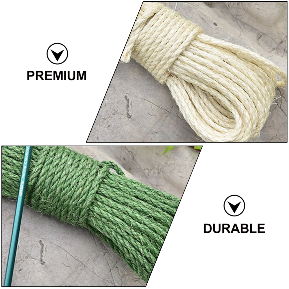 2Pcs 20M Practical Hemp Rope Cat Scratching Post Replacement Hemp Rope DIY Rope