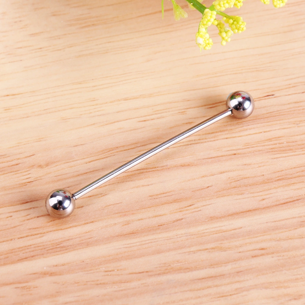 Allergy Free Stainless Steel Industrial Barbell Piercing Jewelry Piercing Earring Ear Bone Earring (Silver)