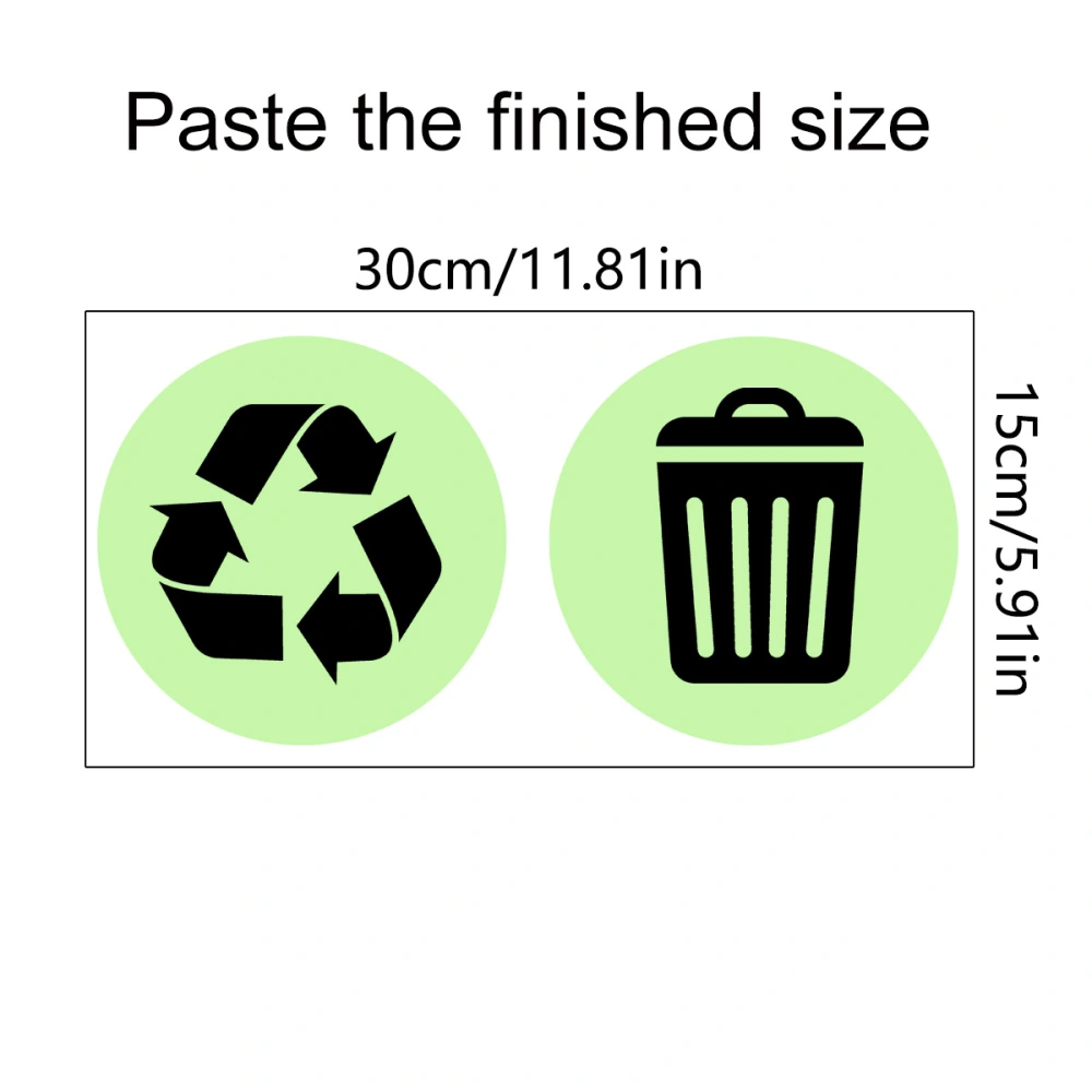 1 Sheet Recycle Sticker Garbage Sorting Stickers Noctilucous Adhesive Trash Bin Sticker