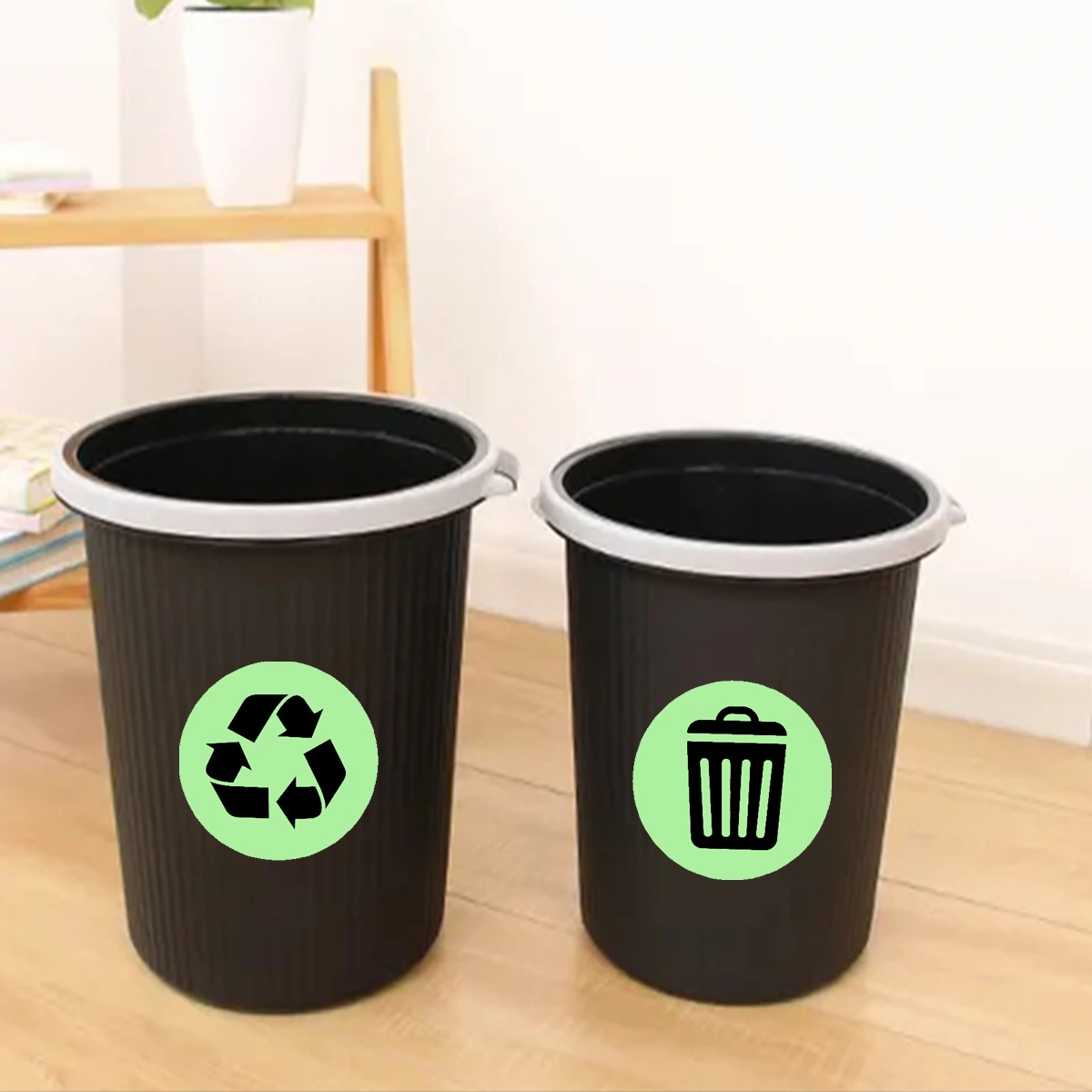 1 Sheet Recycle Sticker Garbage Sorting Stickers Noctilucous Adhesive Trash Bin Sticker