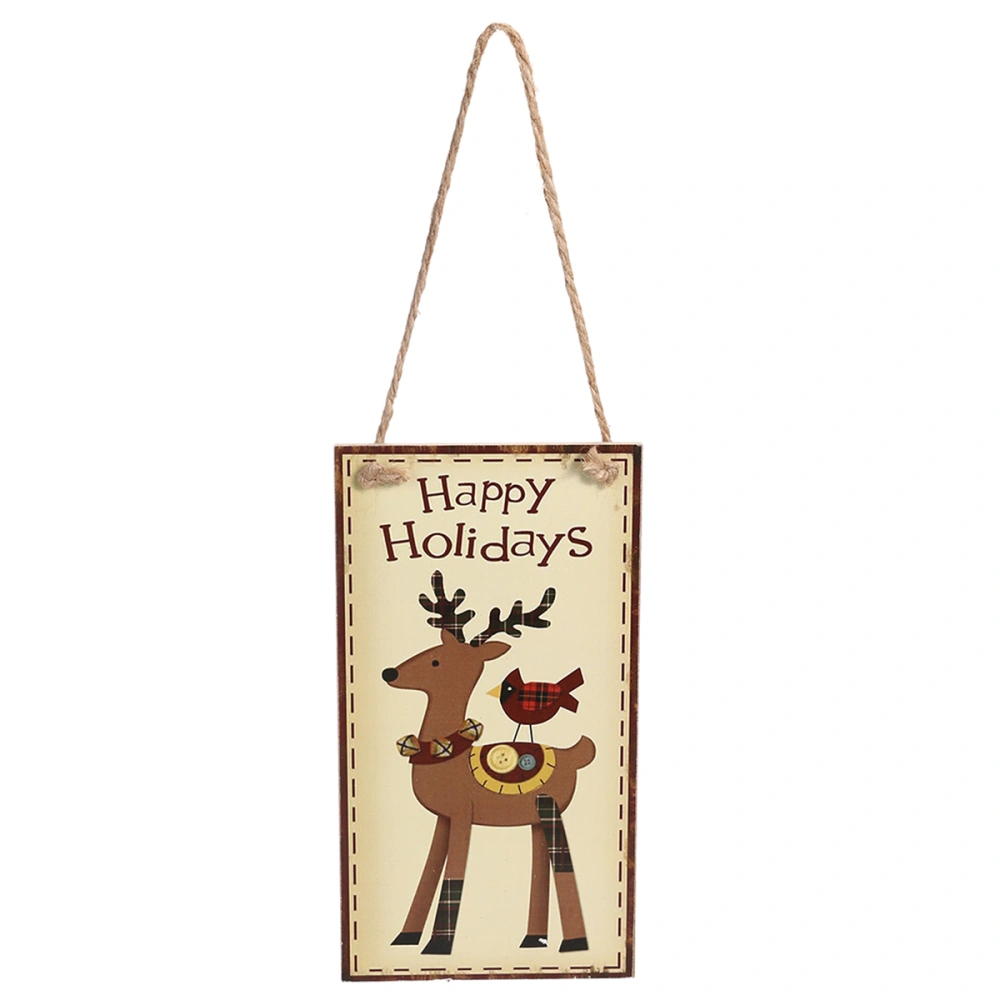 Christmas Party Happy Holidays Little Elk Hanging Wall Sign Decoration