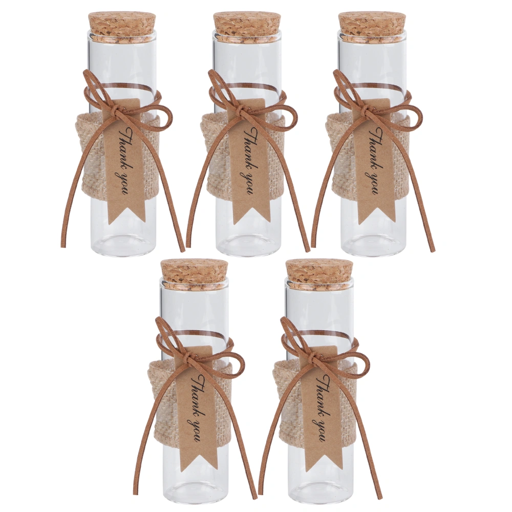 5Pcs Small Glass Bottle Candy Storage Bottle Creative Candy Container (Khaki)