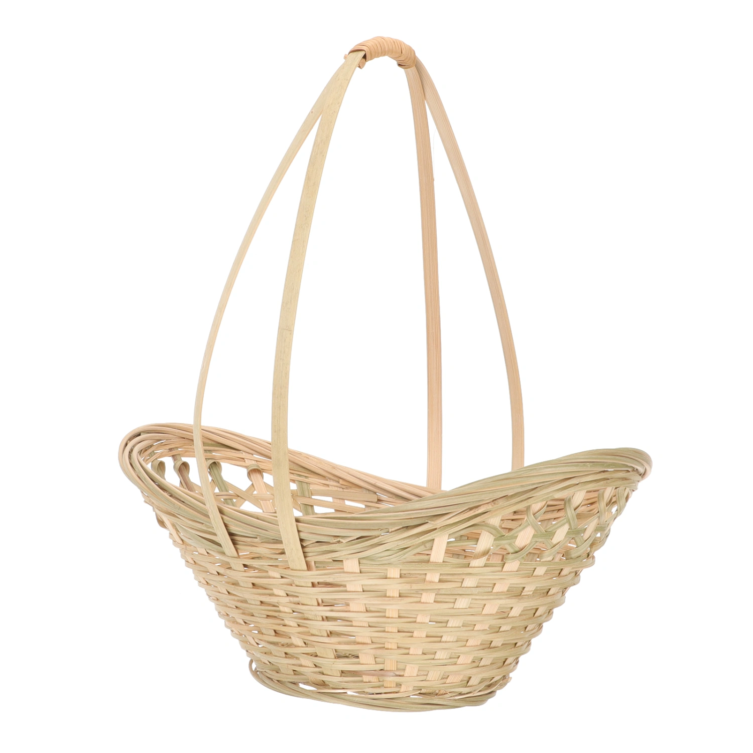 Bamboo Woven Basket Handled Flower Basket Picnic Basket Wedding Flower Holder