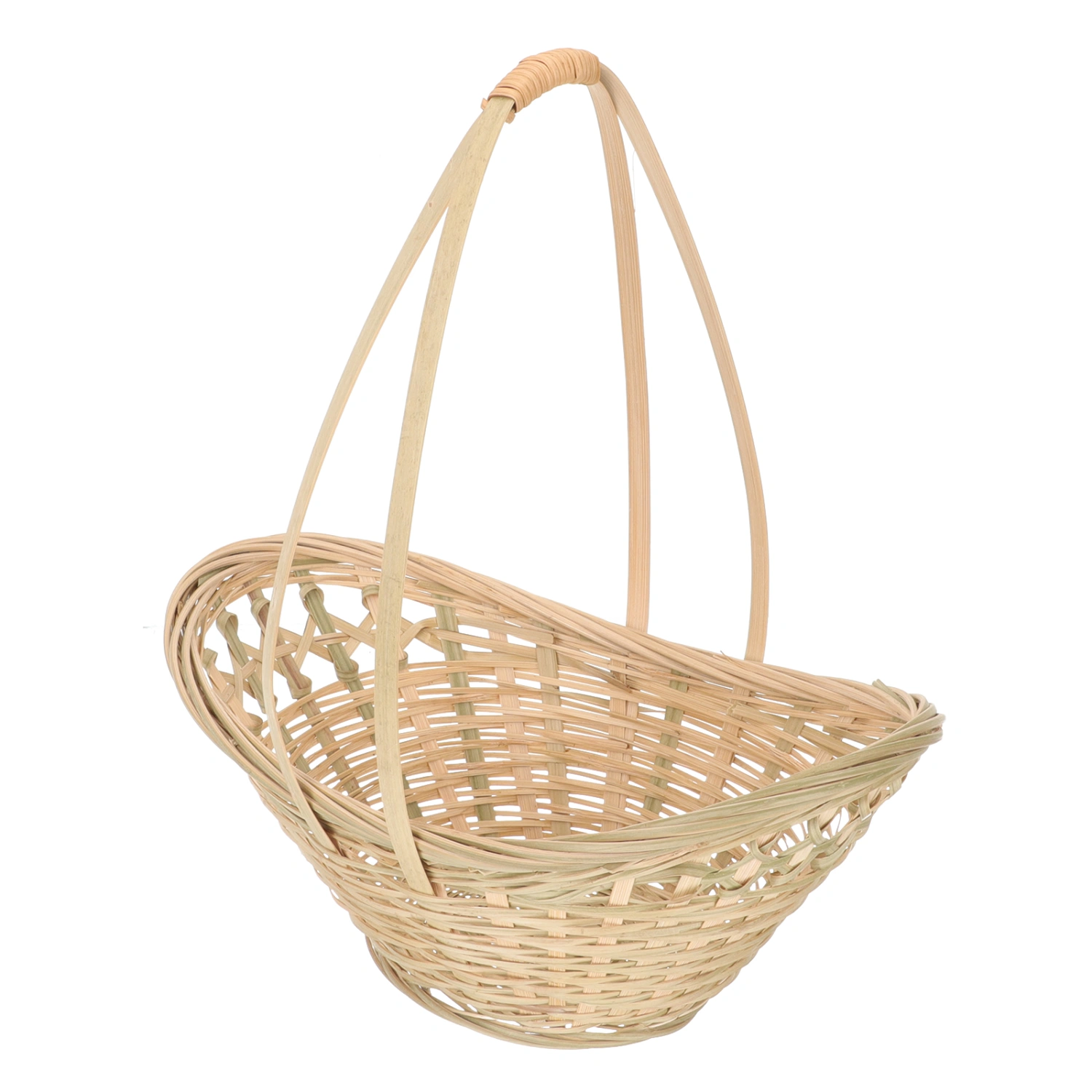 Bamboo Woven Basket Handled Flower Basket Picnic Basket Wedding Flower Holder