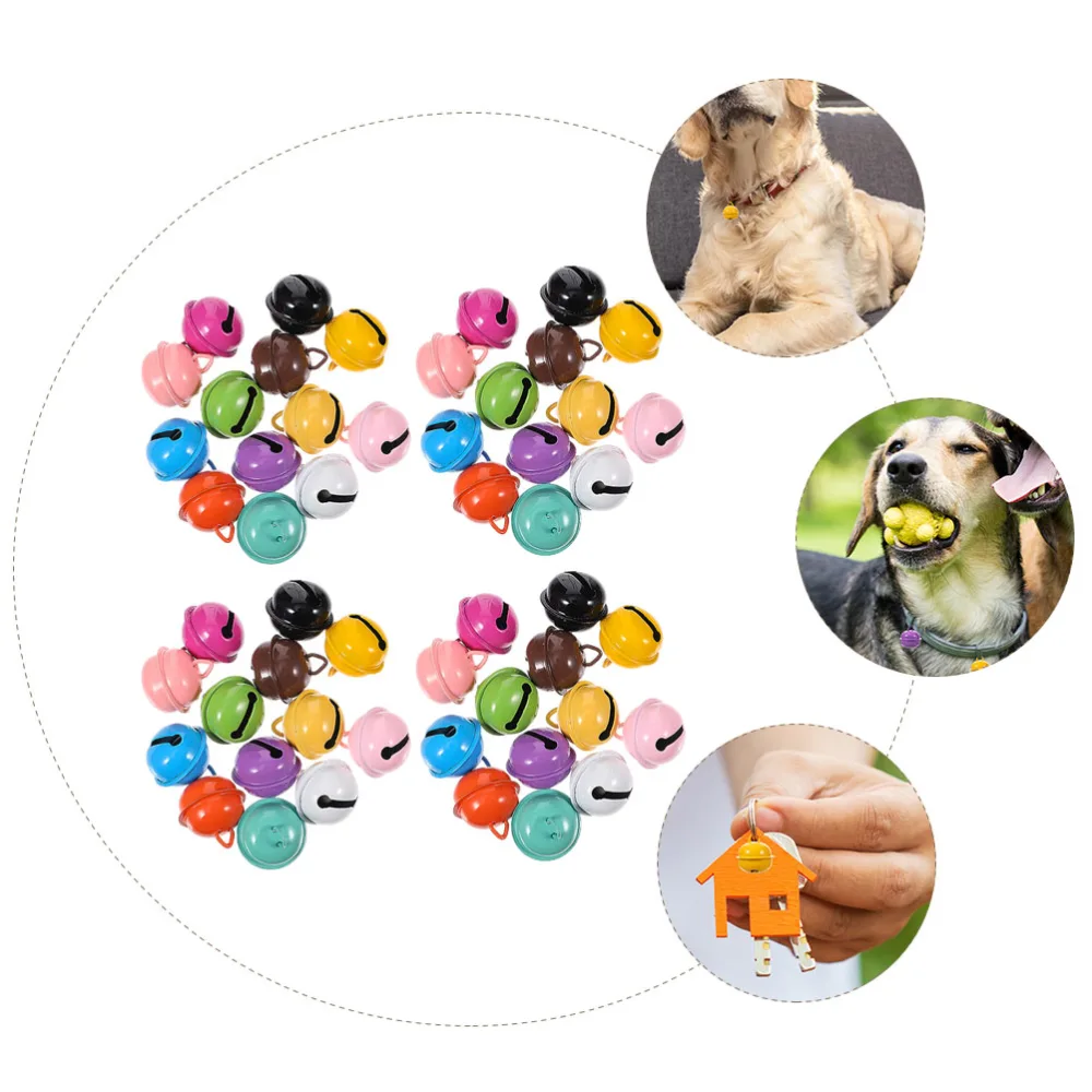 40Pcs Decorative Cat Bells Multi-function Puppy Bells Delicate Craft Bells Pet Accessory (Mixed Color)