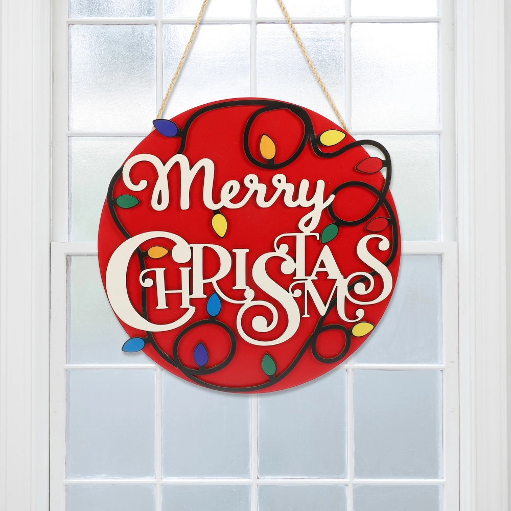 Merry Christmas Hanging Sign Wooden Christmas Party Front Door Sign Decoration