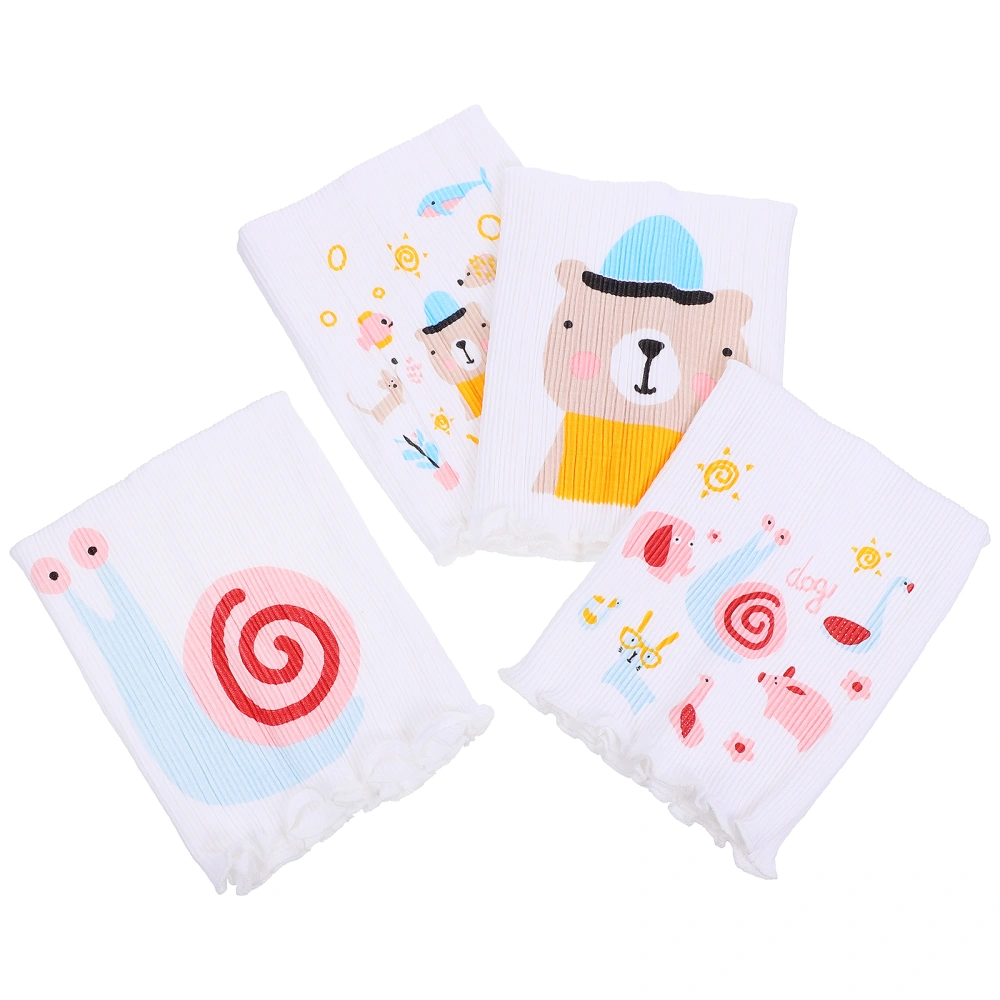 4pcs Pure Cotton Newborn Bellyband Durable Cartoon Style Umbilical Protector