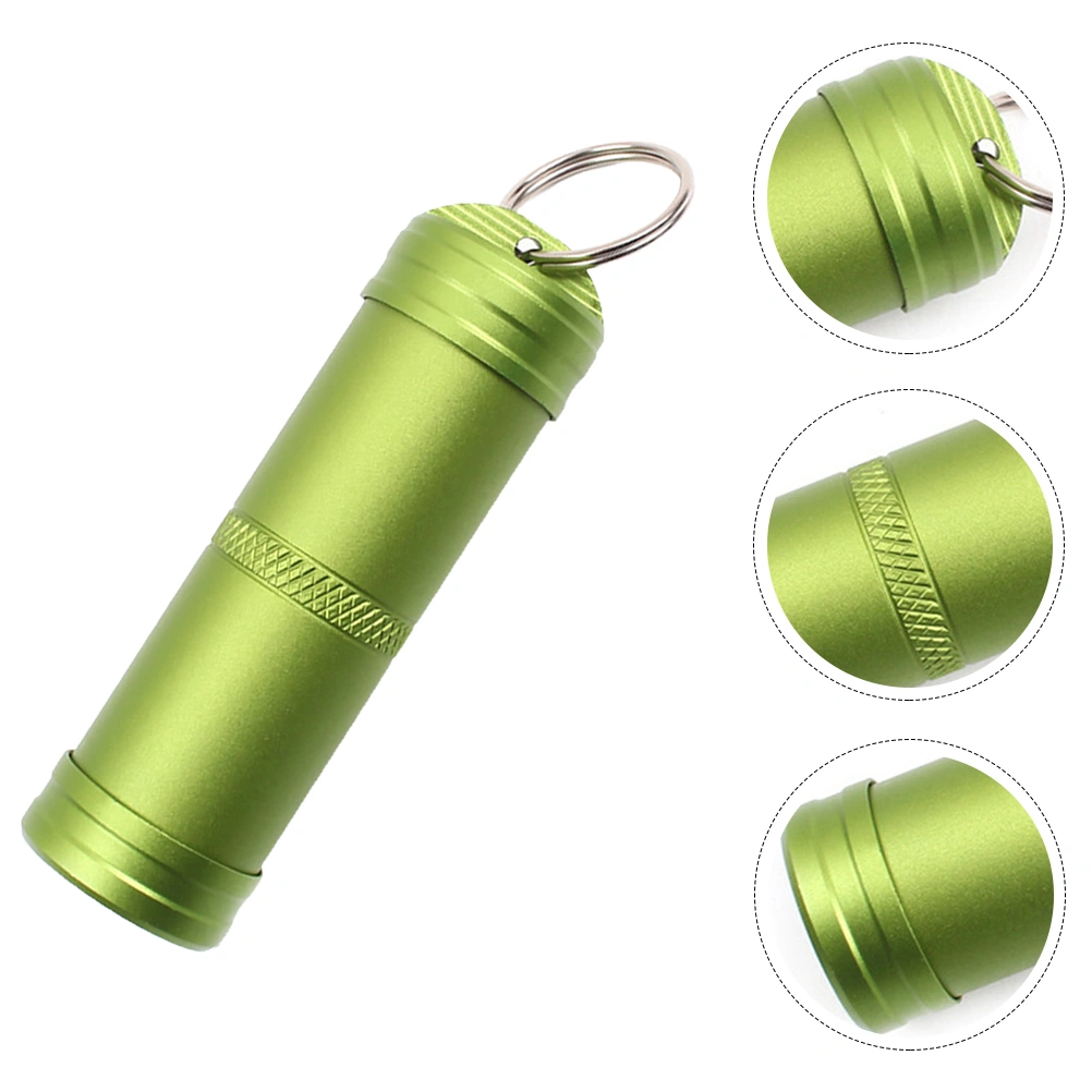 1 Pc Aluminum Alloy Pill Tank Waterproof Pill Storage Tank Portable Pill Holder