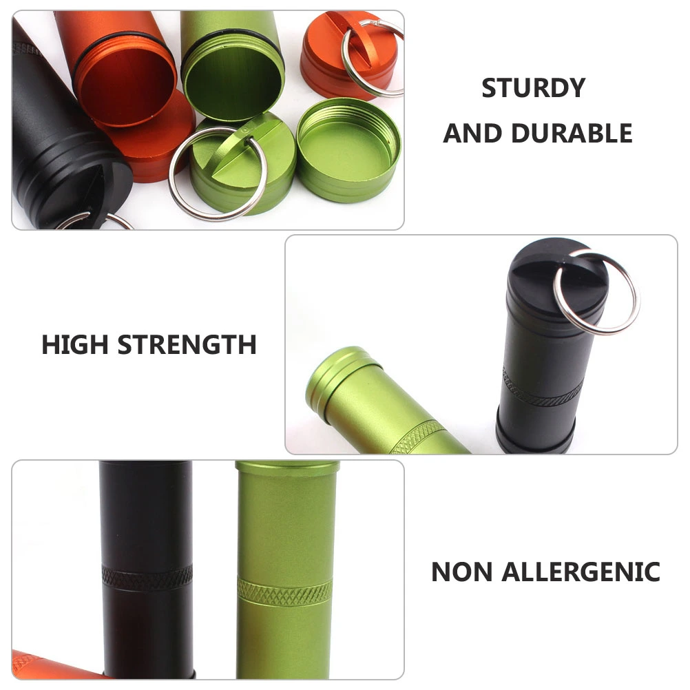 1 Pc Aluminum Alloy Pill Tank Waterproof Pill Storage Tank Portable Pill Holder