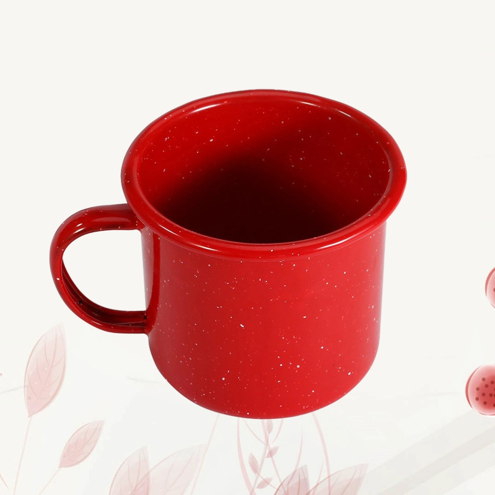 Archaize Enamel Mug Curled Cup House Hold Office Starlight Pattern Coffee Tea Cup Novel Drinkware Gift(Red)