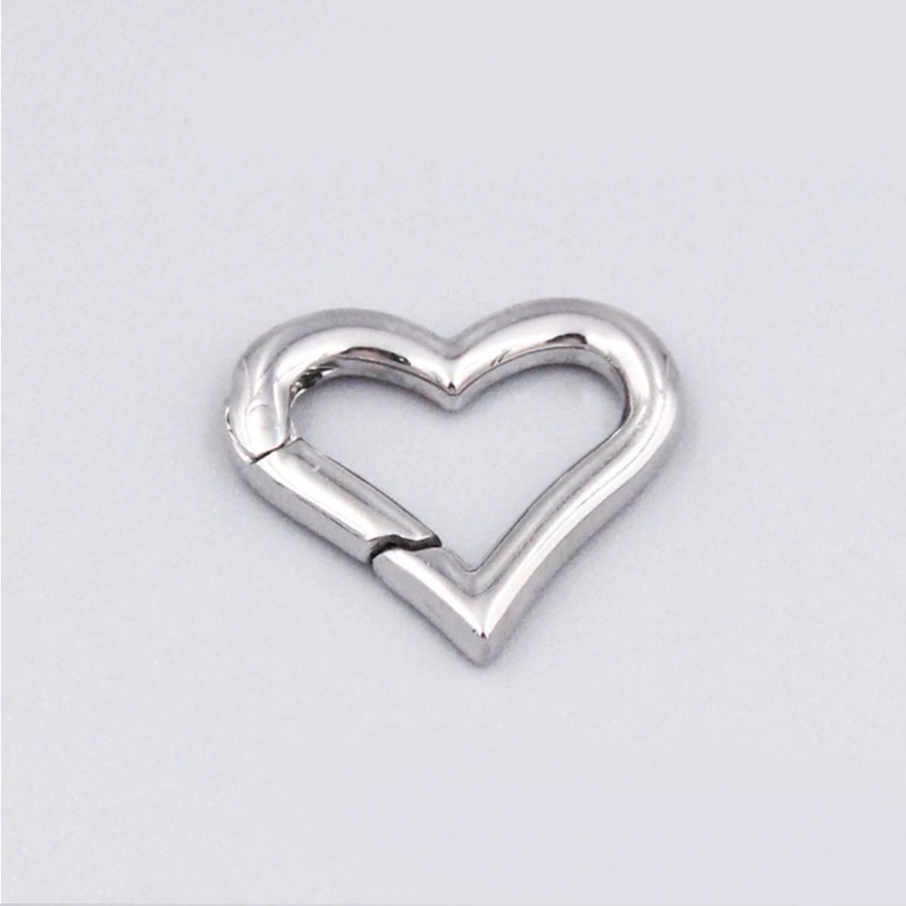 2PCS Heart Shape Stainless Steel Spring Buckle Portable Climbing Buckle Multifunctional Carabiners Sports Buckle for Outdoor